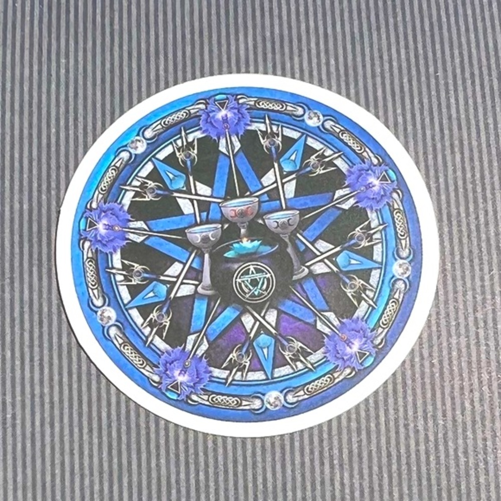 Witchy Three of Cups Old Norse God Celtic Art Single Sticker